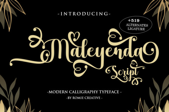 Maleyenda Script: A Calligraphic Typeface for Elegant Editorial Design
